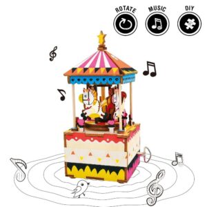 KIT CAJA DE MÚSICA MADERA DIY MERRY GO ROUND