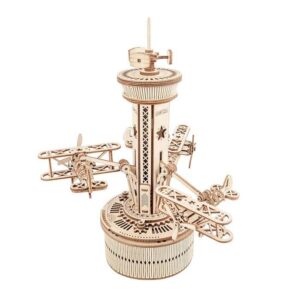 ROKR AIRPLANE CONTROL TOWER MECHANICAL MUSIC BOX AMK41